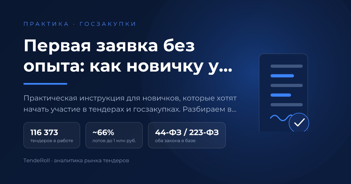 Первая заявка без опыта: как новичку участвовать в тендере