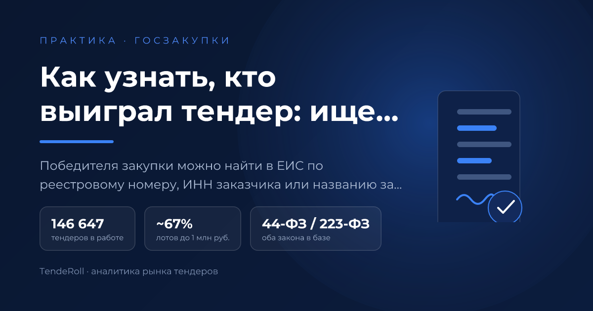 Как узнать, кто выиграл тендер: ищем победителя в ЕИС