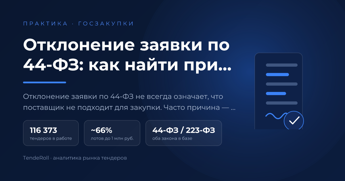 Отклонение заявки по 44-ФЗ: как найти причину и защитить заявку