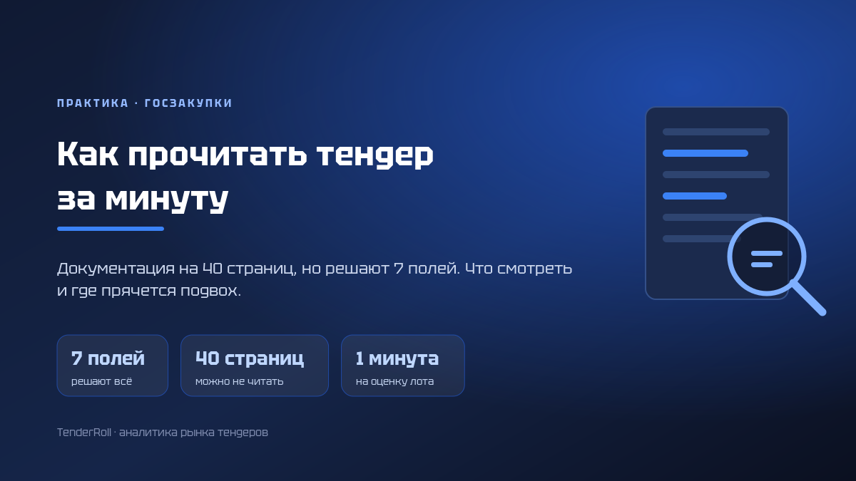 Как прочитать тендер за минуту